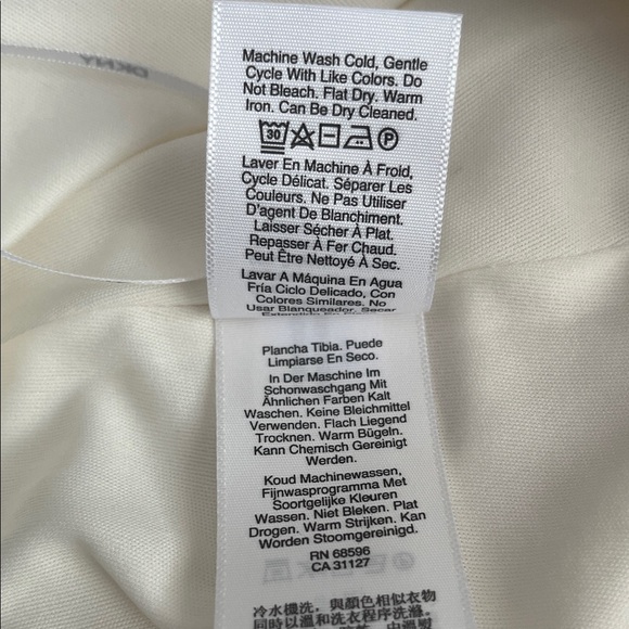 DKNY Cream Asymmetrical Midi Skirt - Picture 7 of 11